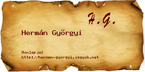 Hermán Györgyi névjegykártya